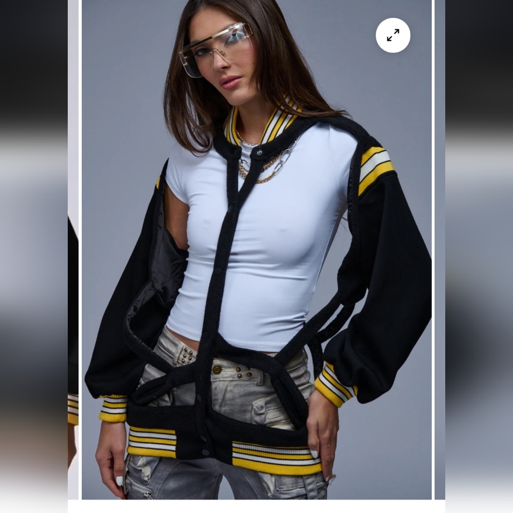 HATE THE PLAYER CUTOUT BOMBER JACKET - L/XL - Picture 3 of 6